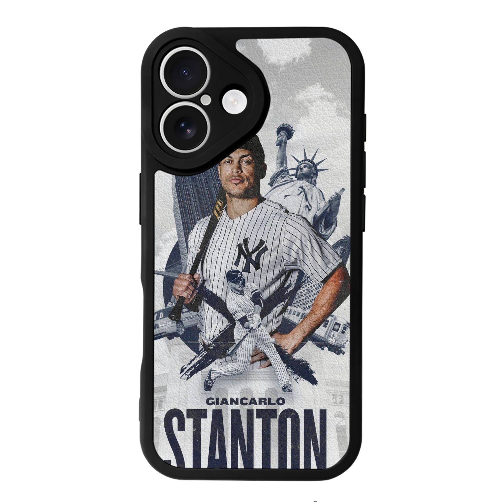 Giancarlo Stanton 23 IPhone 16 Silicone Leather Case – UV Print, Lambskin Texture – Perfect Fit, Wireless Charging Compatible, Scratch Resistant, Precise Cutouts – Stylish Protection For IPhone 16